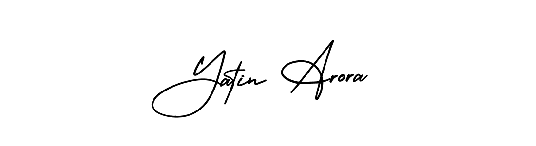 The best way (AmerikaSignatureDemo-Regular) to make a short signature is to pick only two or three words in your name. The name Yatin Arora include a total of six letters. For converting this name. Yatin Arora signature style 3 images and pictures png