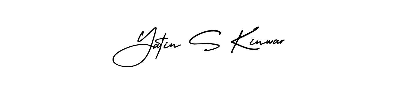 The best way (AmerikaSignatureDemo-Regular) to make a short signature is to pick only two or three words in your name. The name Yatin S Kinwar include a total of six letters. For converting this name. Yatin S Kinwar signature style 3 images and pictures png