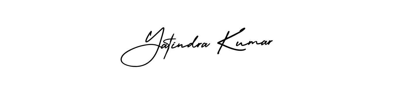 The best way (AmerikaSignatureDemo-Regular) to make a short signature is to pick only two or three words in your name. The name Yatindra Kumar include a total of six letters. For converting this name. Yatindra Kumar signature style 3 images and pictures png