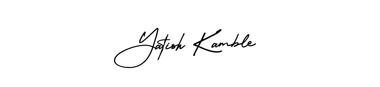 You should practise on your own different ways (AmerikaSignatureDemo-Regular) to write your name (Yatish Kamble) in signature. don't let someone else do it for you. Yatish Kamble signature style 3 images and pictures png