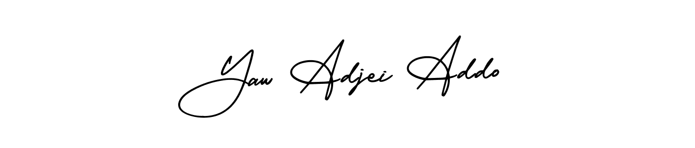 How to make Yaw Adjei Addo name signature. Use AmerikaSignatureDemo-Regular style for creating short signs online. This is the latest handwritten sign. Yaw Adjei Addo signature style 3 images and pictures png