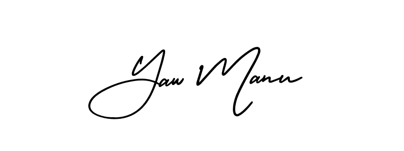 Use a signature maker to create a handwritten signature online. With this signature software, you can design (AmerikaSignatureDemo-Regular) your own signature for name Yaw Manu. Yaw Manu signature style 3 images and pictures png