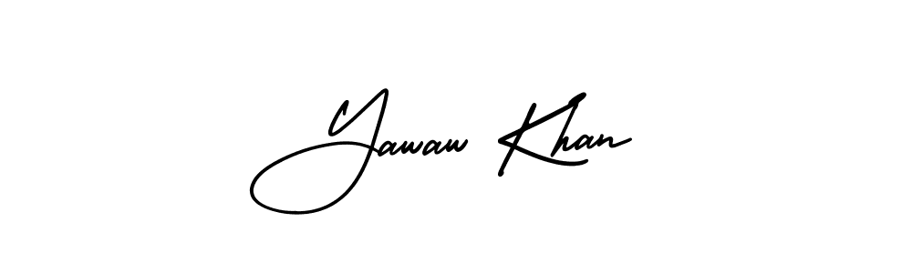 This is the best signature style for the Yawaw Khan name. Also you like these signature font (AmerikaSignatureDemo-Regular). Mix name signature. Yawaw Khan signature style 3 images and pictures png