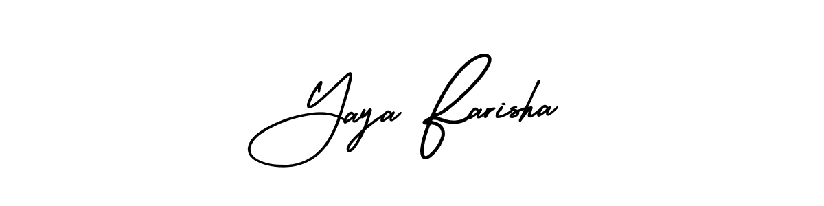 if you are searching for the best signature style for your name Yaya Farisha. so please give up your signature search. here we have designed multiple signature styles  using AmerikaSignatureDemo-Regular. Yaya Farisha signature style 3 images and pictures png