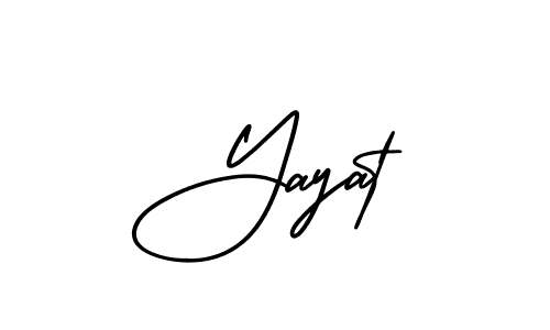 You should practise on your own different ways (AmerikaSignatureDemo-Regular) to write your name (Yayat) in signature. don't let someone else do it for you. Yayat signature style 3 images and pictures png