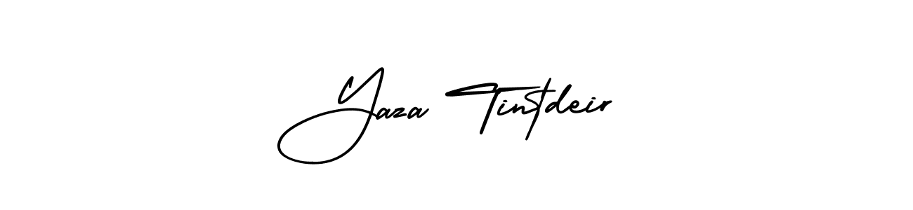 The best way (AmerikaSignatureDemo-Regular) to make a short signature is to pick only two or three words in your name. The name Yaza Tintdeir include a total of six letters. For converting this name. Yaza Tintdeir signature style 3 images and pictures png