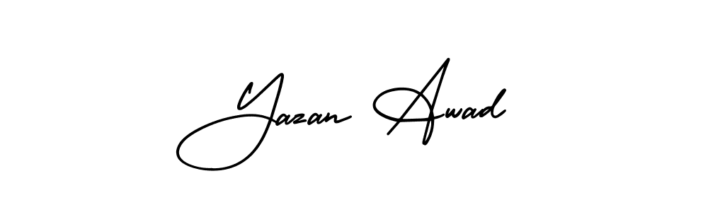 Use a signature maker to create a handwritten signature online. With this signature software, you can design (AmerikaSignatureDemo-Regular) your own signature for name Yazan Awad. Yazan Awad signature style 3 images and pictures png