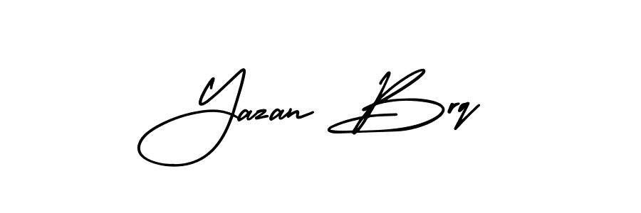 Use a signature maker to create a handwritten signature online. With this signature software, you can design (AmerikaSignatureDemo-Regular) your own signature for name Yazan Brq. Yazan Brq signature style 3 images and pictures png