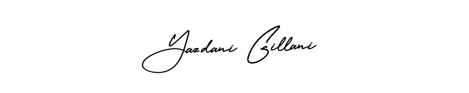 How to make Yazdani Gillani name signature. Use AmerikaSignatureDemo-Regular style for creating short signs online. This is the latest handwritten sign. Yazdani Gillani signature style 3 images and pictures png