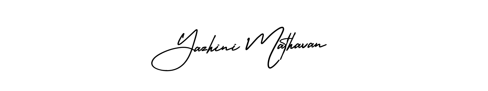 How to make Yazhini Mathavan name signature. Use AmerikaSignatureDemo-Regular style for creating short signs online. This is the latest handwritten sign. Yazhini Mathavan signature style 3 images and pictures png