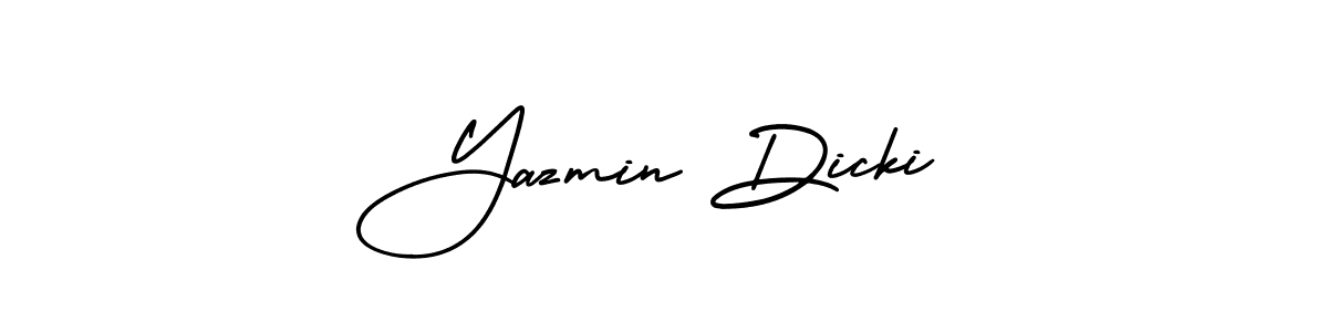 How to make Yazmin Dicki name signature. Use AmerikaSignatureDemo-Regular style for creating short signs online. This is the latest handwritten sign. Yazmin Dicki signature style 3 images and pictures png