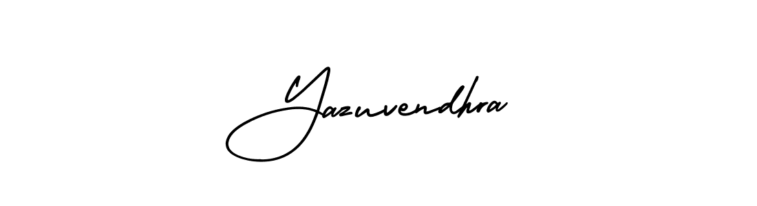 How to make Yazuvendhra name signature. Use AmerikaSignatureDemo-Regular style for creating short signs online. This is the latest handwritten sign. Yazuvendhra signature style 3 images and pictures png