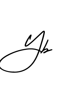 Make a beautiful signature design for name Yb. With this signature (AmerikaSignatureDemo-Regular) style, you can create a handwritten signature for free. Yb signature style 3 images and pictures png