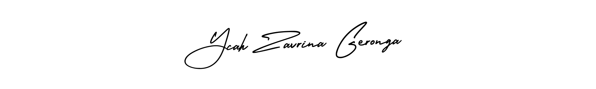 Ycah Zavrina Geronga stylish signature style. Best Handwritten Sign (AmerikaSignatureDemo-Regular) for my name. Handwritten Signature Collection Ideas for my name Ycah Zavrina Geronga. Ycah Zavrina Geronga signature style 3 images and pictures png