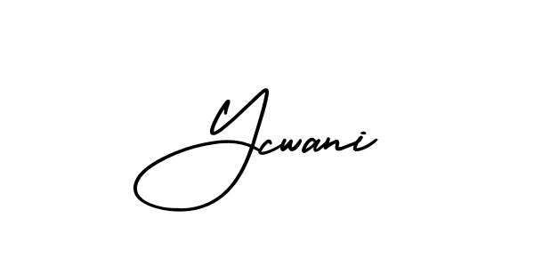How to Draw Ycwani signature style? AmerikaSignatureDemo-Regular is a latest design signature styles for name Ycwani. Ycwani signature style 3 images and pictures png