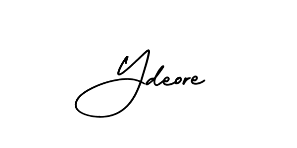 The best way (AmerikaSignatureDemo-Regular) to make a short signature is to pick only two or three words in your name. The name Ydeore include a total of six letters. For converting this name. Ydeore signature style 3 images and pictures png