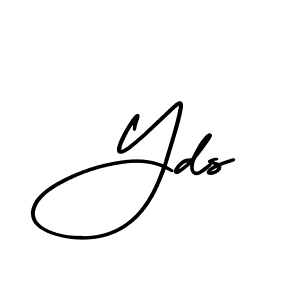 The best way (AmerikaSignatureDemo-Regular) to make a short signature is to pick only two or three words in your name. The name Yds include a total of six letters. For converting this name. Yds signature style 3 images and pictures png