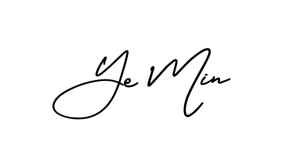 How to Draw Ye Min signature style? AmerikaSignatureDemo-Regular is a latest design signature styles for name Ye Min. Ye Min signature style 3 images and pictures png