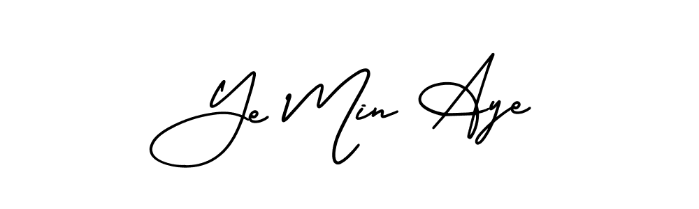 Ye Min Aye stylish signature style. Best Handwritten Sign (AmerikaSignatureDemo-Regular) for my name. Handwritten Signature Collection Ideas for my name Ye Min Aye. Ye Min Aye signature style 3 images and pictures png