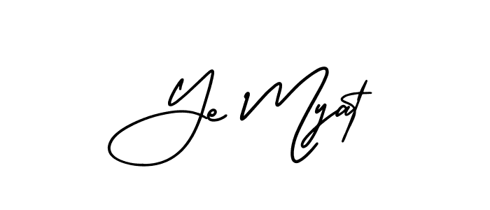 Use a signature maker to create a handwritten signature online. With this signature software, you can design (AmerikaSignatureDemo-Regular) your own signature for name Ye Myat. Ye Myat signature style 3 images and pictures png