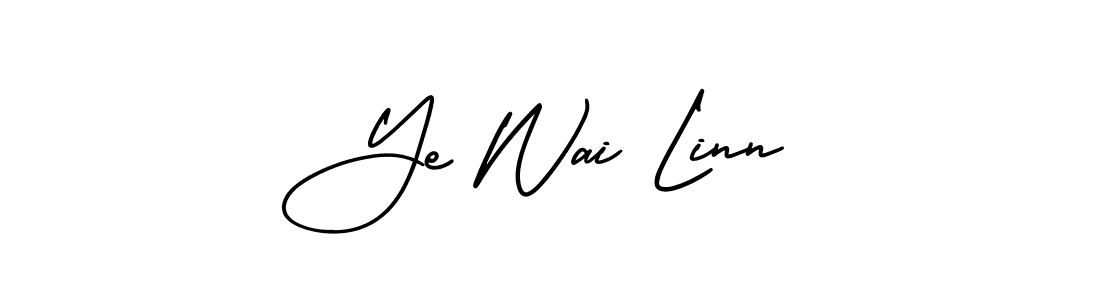 Similarly AmerikaSignatureDemo-Regular is the best handwritten signature design. Signature creator online .You can use it as an online autograph creator for name Ye Wai Linn. Ye Wai Linn signature style 3 images and pictures png
