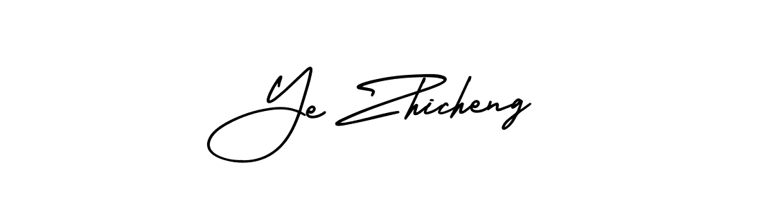 How to make Ye Zhicheng name signature. Use AmerikaSignatureDemo-Regular style for creating short signs online. This is the latest handwritten sign. Ye Zhicheng signature style 3 images and pictures png