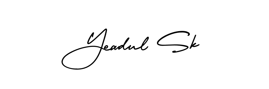 The best way (AmerikaSignatureDemo-Regular) to make a short signature is to pick only two or three words in your name. The name Yeadul Sk include a total of six letters. For converting this name. Yeadul Sk signature style 3 images and pictures png