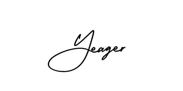 This is the best signature style for the Yeager name. Also you like these signature font (AmerikaSignatureDemo-Regular). Mix name signature. Yeager signature style 3 images and pictures png