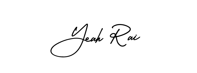 You should practise on your own different ways (AmerikaSignatureDemo-Regular) to write your name (Yeah Rai) in signature. don't let someone else do it for you. Yeah Rai signature style 3 images and pictures png