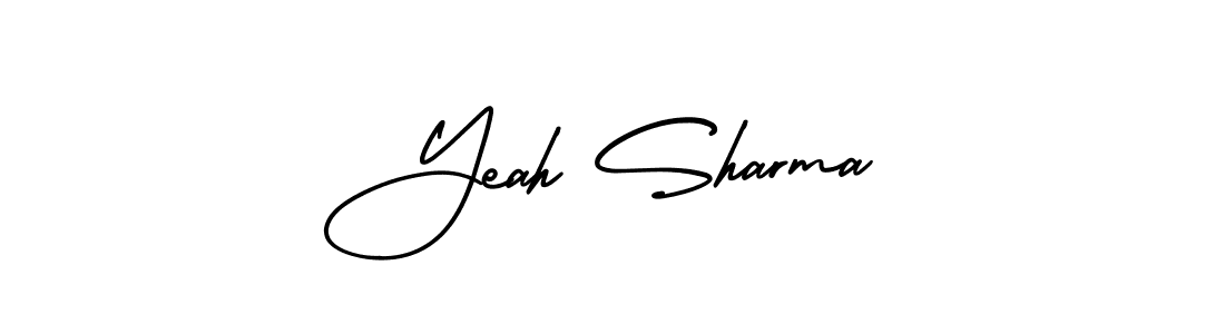 Create a beautiful signature design for name Yeah Sharma. With this signature (AmerikaSignatureDemo-Regular) fonts, you can make a handwritten signature for free. Yeah Sharma signature style 3 images and pictures png