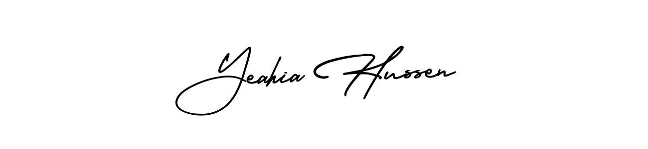 Make a beautiful signature design for name Yeahia Hussen. With this signature (AmerikaSignatureDemo-Regular) style, you can create a handwritten signature for free. Yeahia Hussen signature style 3 images and pictures png