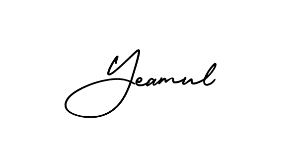 Make a short Yeamul signature style. Manage your documents anywhere anytime using AmerikaSignatureDemo-Regular. Create and add eSignatures, submit forms, share and send files easily. Yeamul signature style 3 images and pictures png