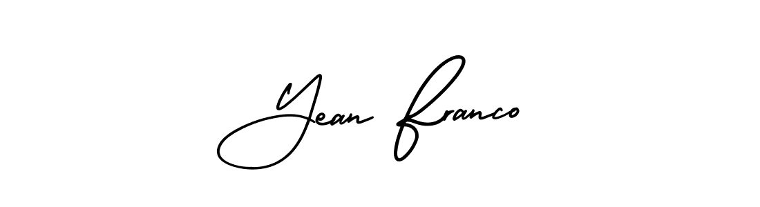 How to make Yean Franco name signature. Use AmerikaSignatureDemo-Regular style for creating short signs online. This is the latest handwritten sign. Yean Franco signature style 3 images and pictures png