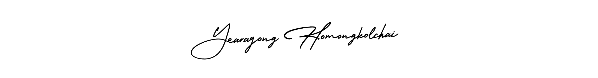 Similarly AmerikaSignatureDemo-Regular is the best handwritten signature design. Signature creator online .You can use it as an online autograph creator for name Yearayong Homongkolchai. Yearayong Homongkolchai signature style 3 images and pictures png