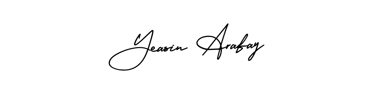 You should practise on your own different ways (AmerikaSignatureDemo-Regular) to write your name (Yeasin Arafay) in signature. don't let someone else do it for you. Yeasin Arafay signature style 3 images and pictures png