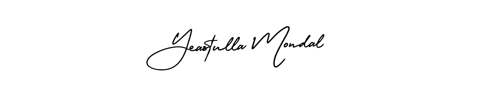 How to make Yeastulla Mondal name signature. Use AmerikaSignatureDemo-Regular style for creating short signs online. This is the latest handwritten sign. Yeastulla Mondal signature style 3 images and pictures png