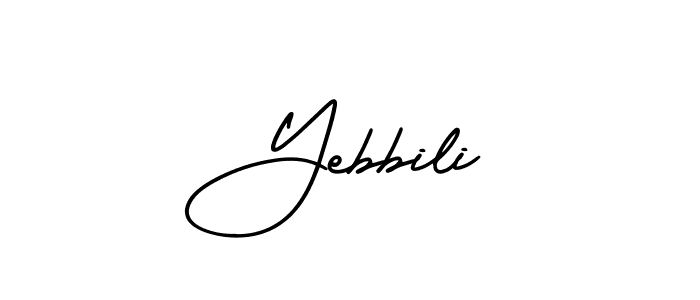 Yebbili stylish signature style. Best Handwritten Sign (AmerikaSignatureDemo-Regular) for my name. Handwritten Signature Collection Ideas for my name Yebbili. Yebbili signature style 3 images and pictures png