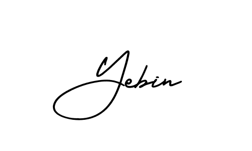 How to Draw Yebin signature style? AmerikaSignatureDemo-Regular is a latest design signature styles for name Yebin. Yebin signature style 3 images and pictures png