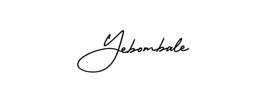 It looks lik you need a new signature style for name Yebombale. Design unique handwritten (AmerikaSignatureDemo-Regular) signature with our free signature maker in just a few clicks. Yebombale signature style 3 images and pictures png