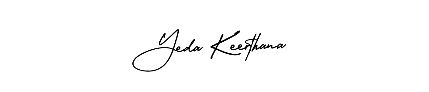 How to make Yeda Keerthana name signature. Use AmerikaSignatureDemo-Regular style for creating short signs online. This is the latest handwritten sign. Yeda Keerthana signature style 3 images and pictures png