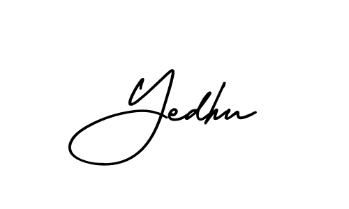 The best way (AmerikaSignatureDemo-Regular) to make a short signature is to pick only two or three words in your name. The name Yedhu include a total of six letters. For converting this name. Yedhu signature style 3 images and pictures png