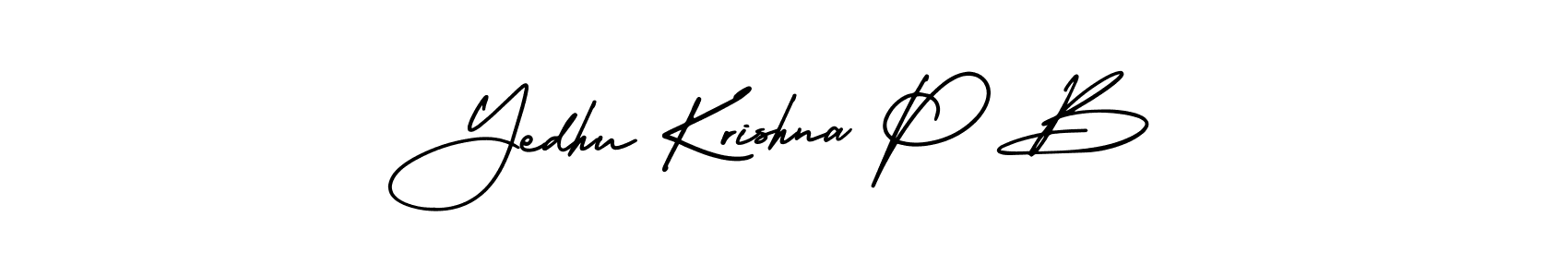 How to make Yedhu Krishna P B name signature. Use AmerikaSignatureDemo-Regular style for creating short signs online. This is the latest handwritten sign. Yedhu Krishna P B signature style 3 images and pictures png