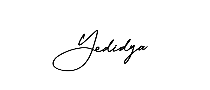 You should practise on your own different ways (AmerikaSignatureDemo-Regular) to write your name (Yedidya) in signature. don't let someone else do it for you. Yedidya signature style 3 images and pictures png