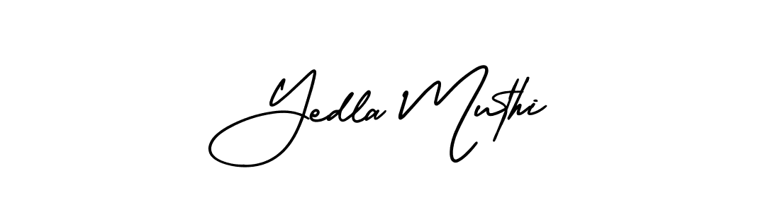 Use a signature maker to create a handwritten signature online. With this signature software, you can design (AmerikaSignatureDemo-Regular) your own signature for name Yedla Muthi. Yedla Muthi signature style 3 images and pictures png