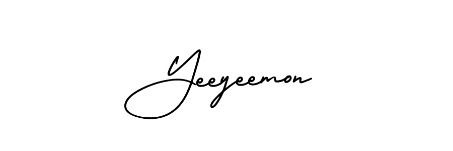 How to Draw Yeeyeemon signature style? AmerikaSignatureDemo-Regular is a latest design signature styles for name Yeeyeemon. Yeeyeemon signature style 3 images and pictures png