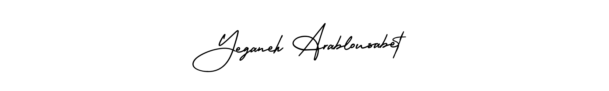 Also You can easily find your signature by using the search form. We will create Yeganeh Arablousabet name handwritten signature images for you free of cost using AmerikaSignatureDemo-Regular sign style. Yeganeh Arablousabet signature style 3 images and pictures png