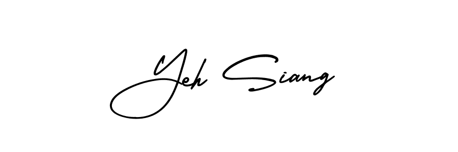 The best way (AmerikaSignatureDemo-Regular) to make a short signature is to pick only two or three words in your name. The name Yeh Siang include a total of six letters. For converting this name. Yeh Siang signature style 3 images and pictures png