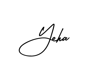 The best way (AmerikaSignatureDemo-Regular) to make a short signature is to pick only two or three words in your name. The name Yeha include a total of six letters. For converting this name. Yeha signature style 3 images and pictures png