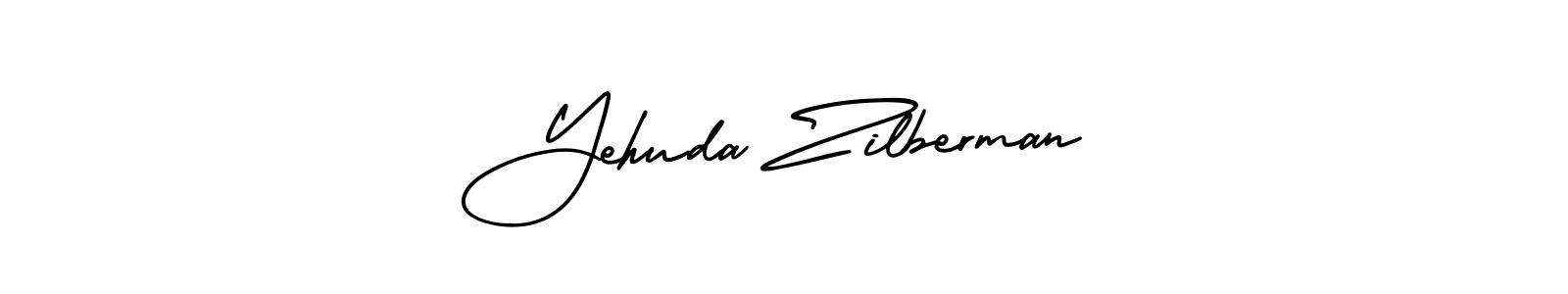 You should practise on your own different ways (AmerikaSignatureDemo-Regular) to write your name (Yehuda Zilberman) in signature. don't let someone else do it for you. Yehuda Zilberman signature style 3 images and pictures png