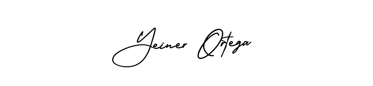 You should practise on your own different ways (AmerikaSignatureDemo-Regular) to write your name (Yeiner Ortega) in signature. don't let someone else do it for you. Yeiner Ortega signature style 3 images and pictures png